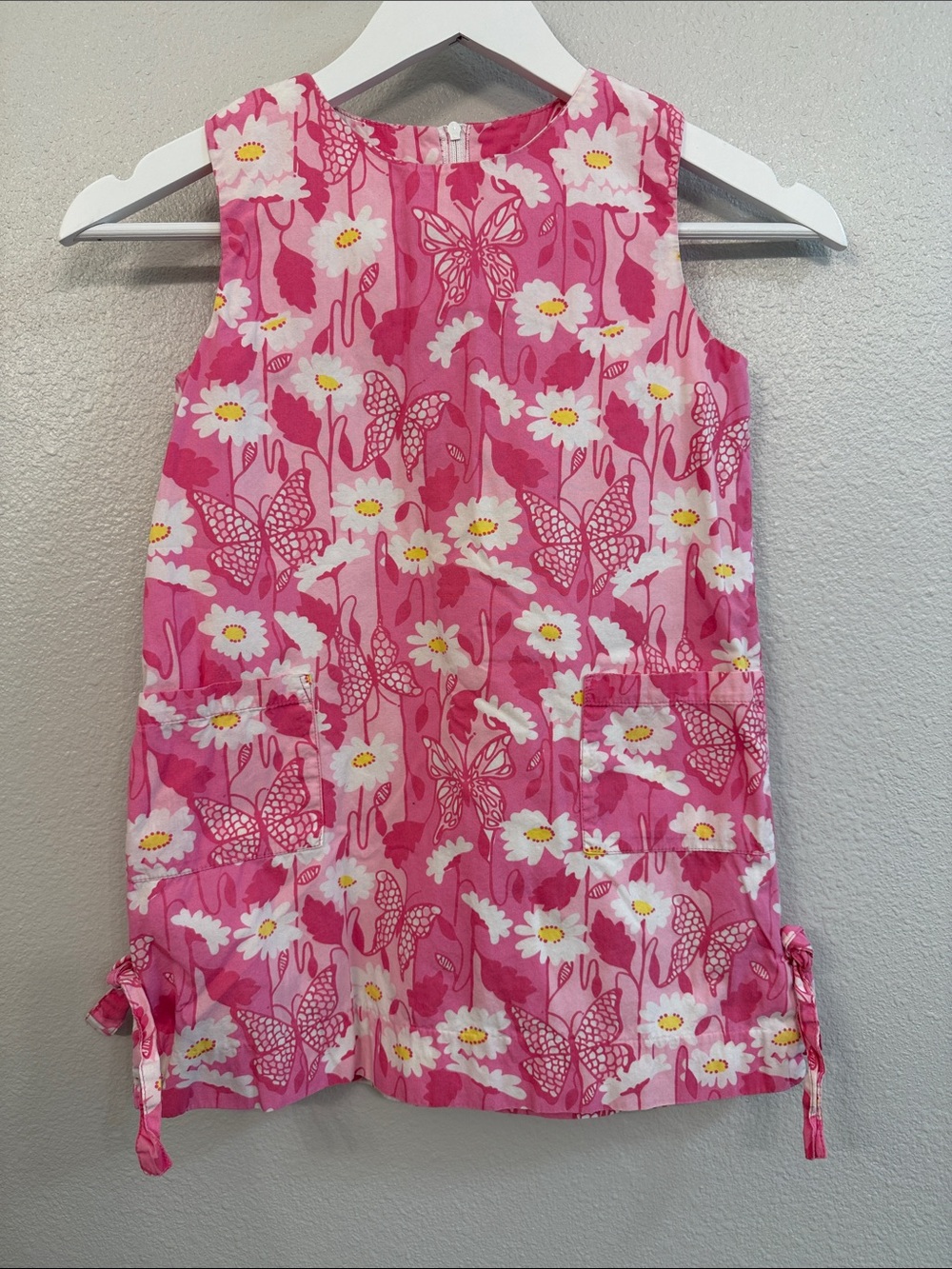 Lilly Pulitzer Girls Pink Socialite Butterfly Daisy Dress 6 - [LW0980]
